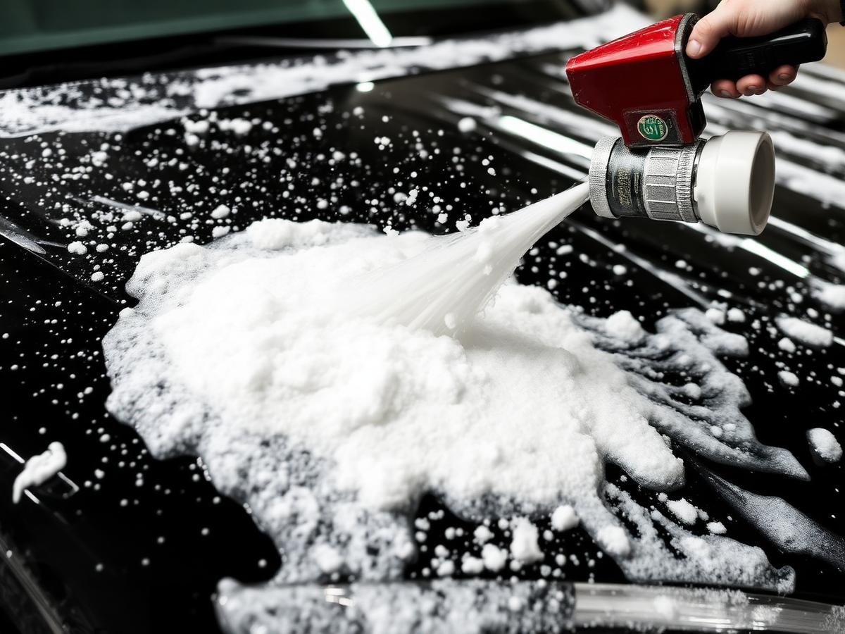 Foam cannon wash on black paint