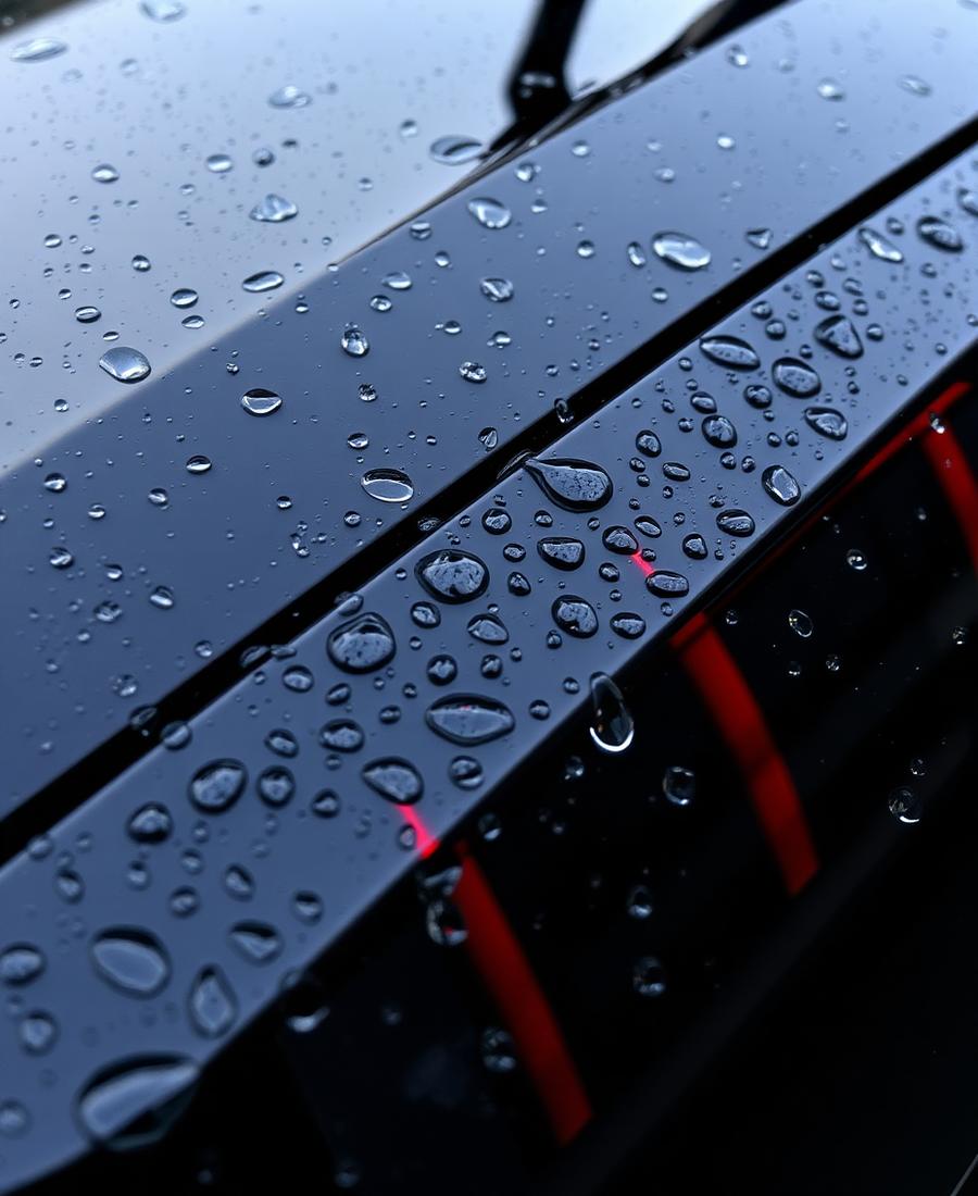 Water beading on ceramic coated paint