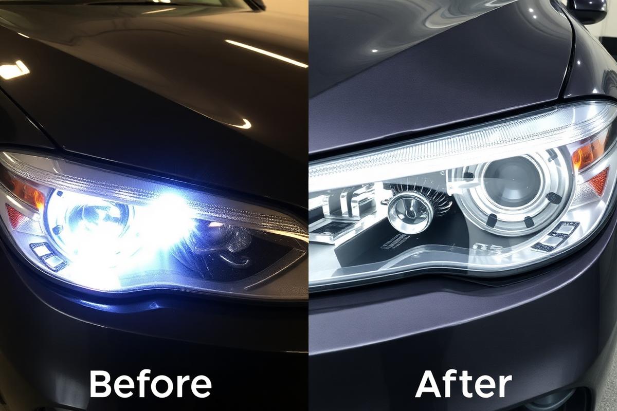 Headlight restoration before and after